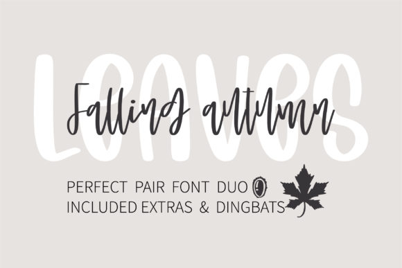 Embrace Seasonal Charm with Falling Autumn Leaves Typography