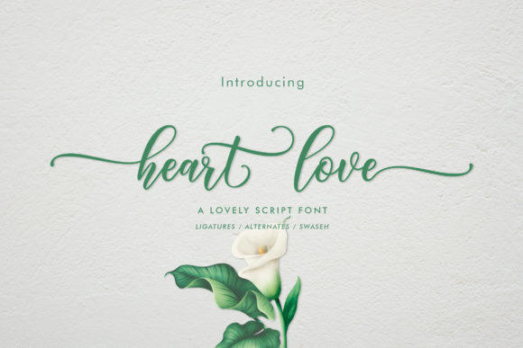Heart Love: Elevating Design with Elegant Script